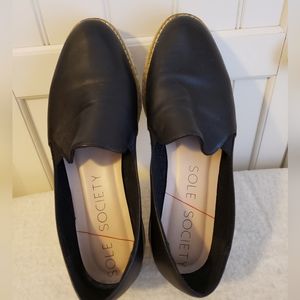 Black slip on platforms
